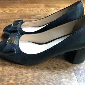 Cole Haan - Black Tali Leather Bow Pumps Size 9